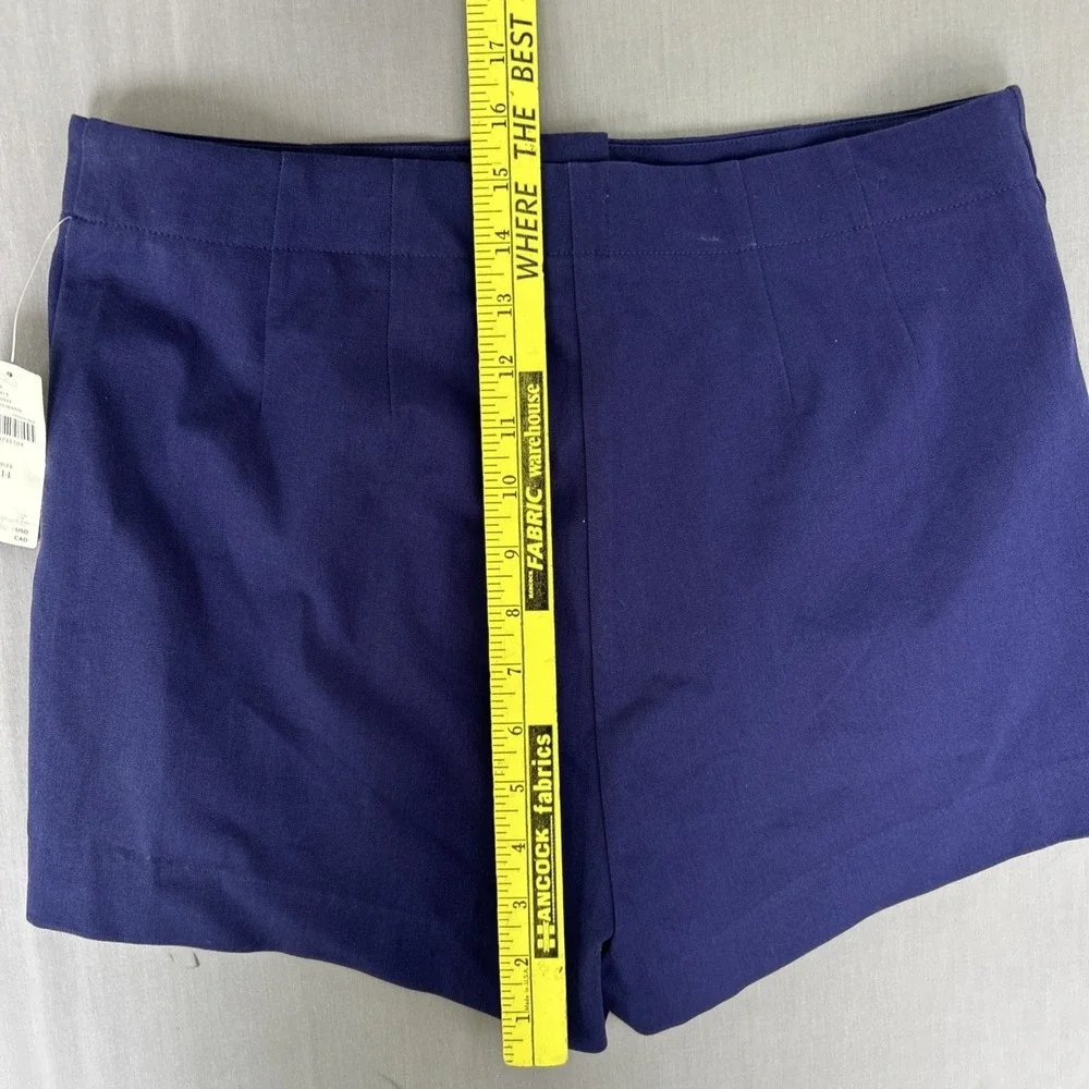 Anthropologie Maeve Zippered Sailor Shorts Navy Blue front zip women's sz 14 NWT - Picture 5 of 6